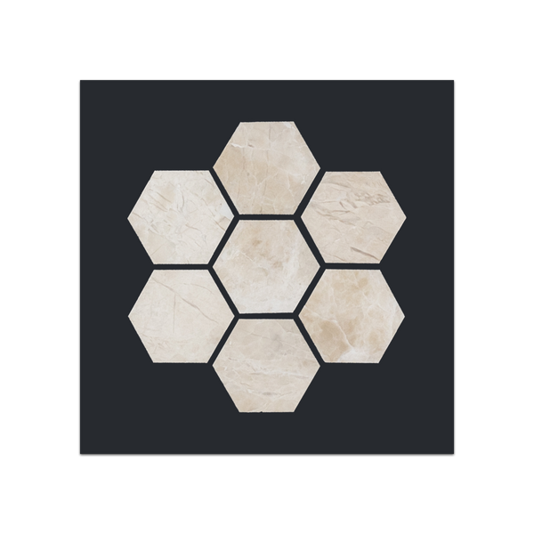 S343 - Vanilla Royale 2" Hexagon Mosaic Honed