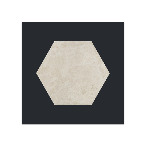 S344 - Vanilla Royale 5" Hexagon Mosaic Honed