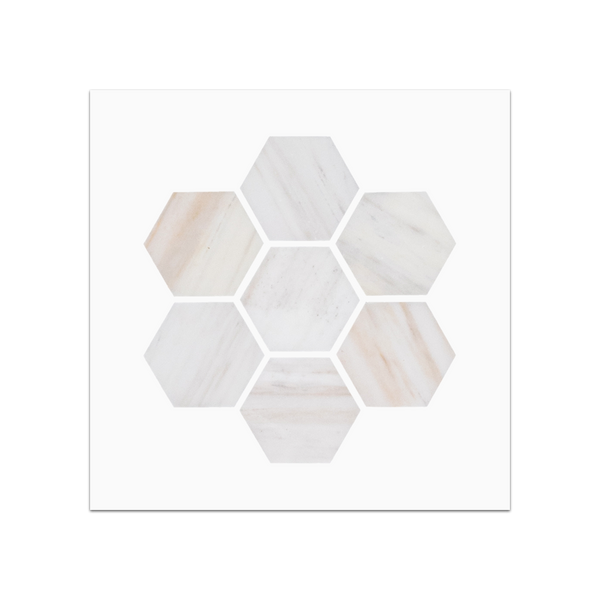 S345 - Vena D'Oro 2" Hexagon Mosaic Honed Swatch Card