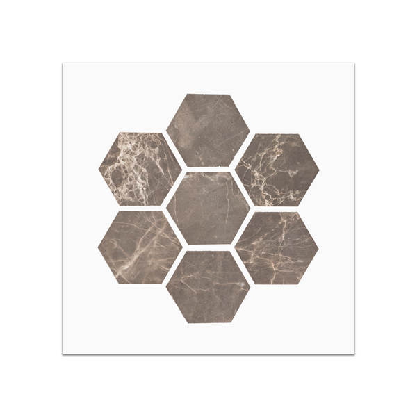 S349 - Espresso 2" Hexagon Mosaic Honed