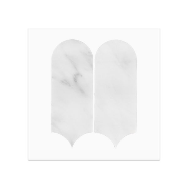 S367 - Pearl White Wave Mosaic Honed Swatch Card