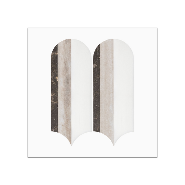 S368 - Espresso, Cinnamon Beige & Dolomite Tri-Blend Wave Mosaic Honed