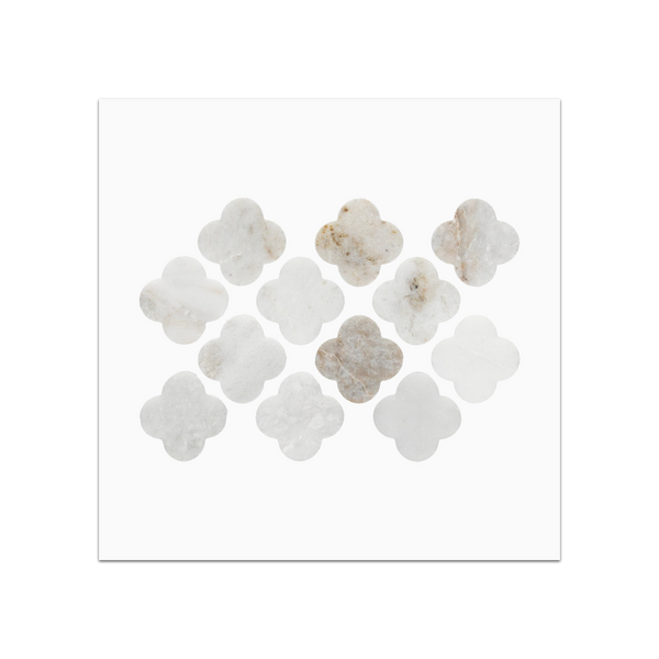 S370 - Bianco Oro Clover Mosaic Honed