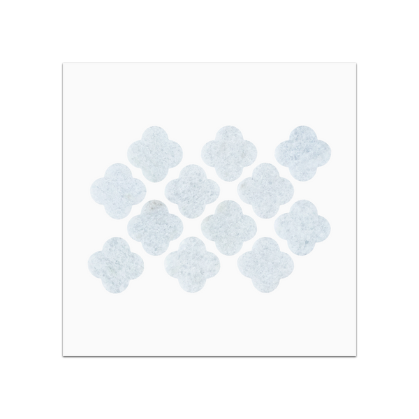 S371 - Blue Celeste Clover Mosaic Honed