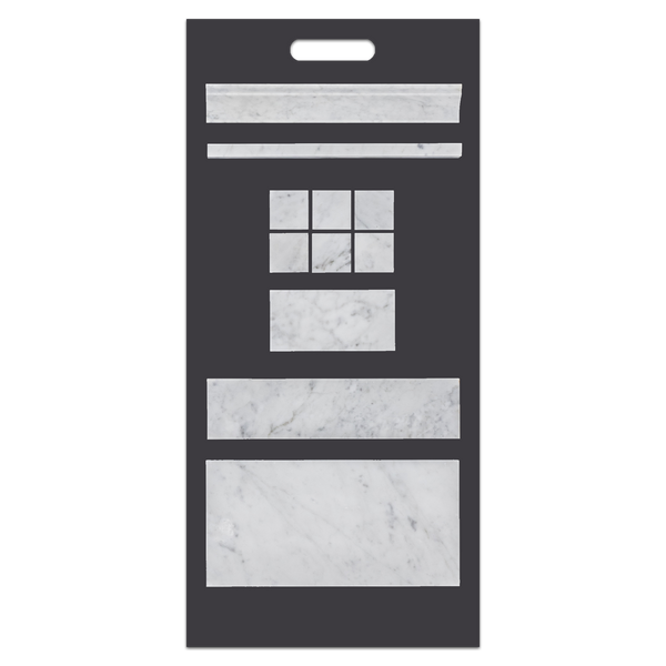 Bianco Carrara Slim Handheld Basic Board