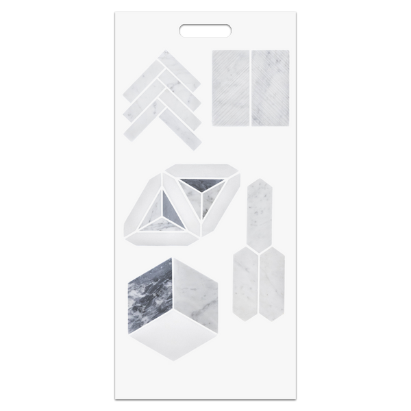 Bianco Carrara Slim Handheld Design Board (C)