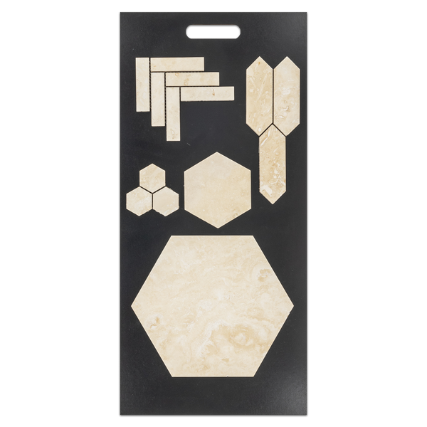 Light Ivory Travertine Slim Handheld Design Board