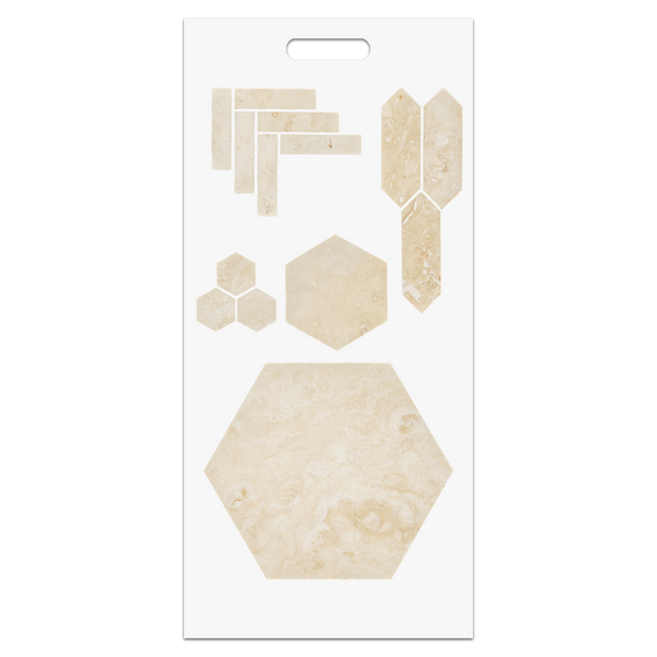 Light Ivory Travertine Slim Handheld Design Board