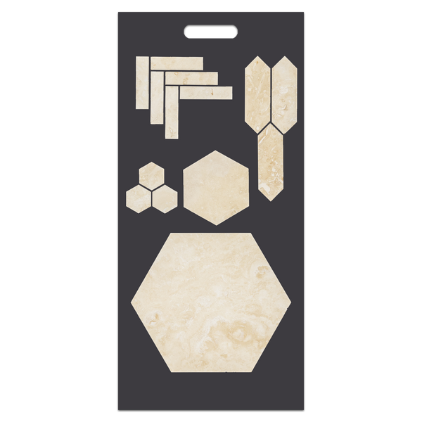 Light Ivory Travertine Slim Handheld Design Board