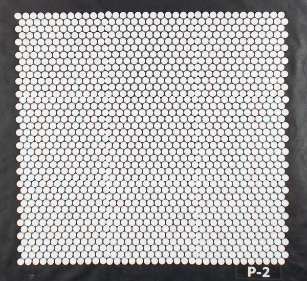 Mosaico redondo Thassos blanco de 1" pulido