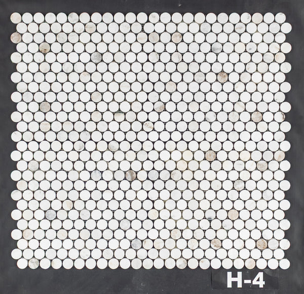 Bianco Oro 1" Rounds Mosaic Honed