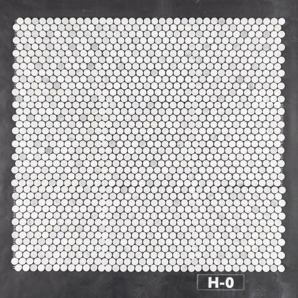 Pearl White 1" Rounds Mosaic Honed - Elon Tile & Stone