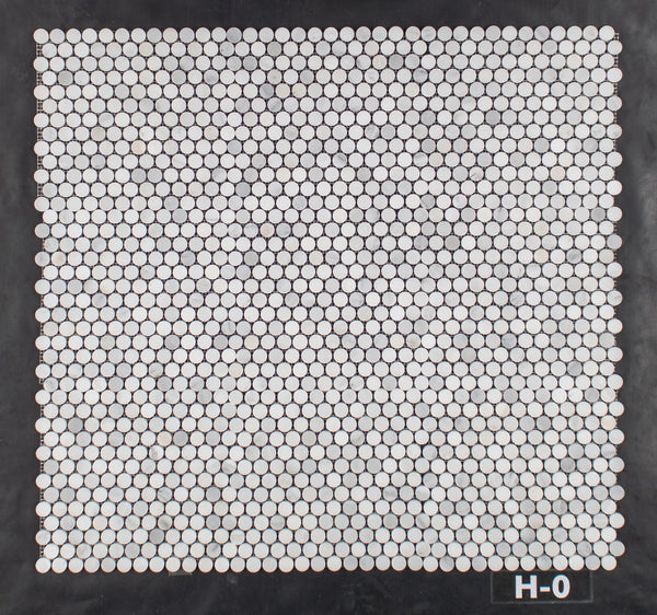 Mosaico redondo blanco perla de 1" pulido