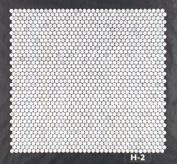 Mosaico redondo blanco perla de 1" pulido