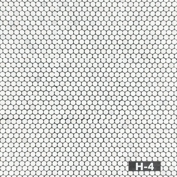 Mosaico redondo blanco perla de 1" pulido