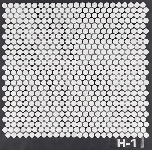 Dolomite 1" Rounds Mosaic Honed