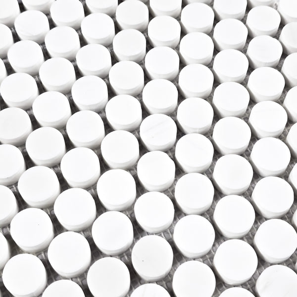 Dolomite 1" Rounds Mosaic Honed