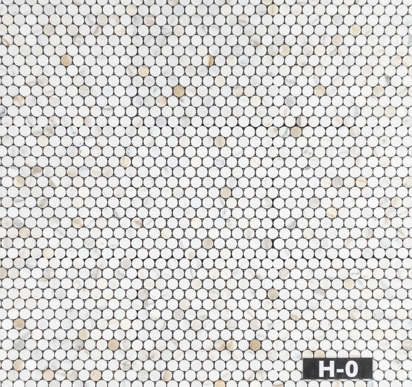 Calacatta Gold 1" Rounds Mosaic Honed