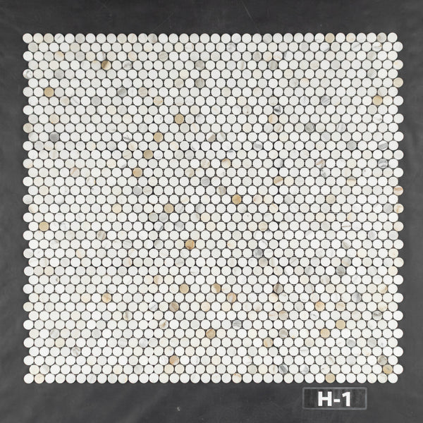 Calacatta Gold 1" Rounds Mosaic Honed
