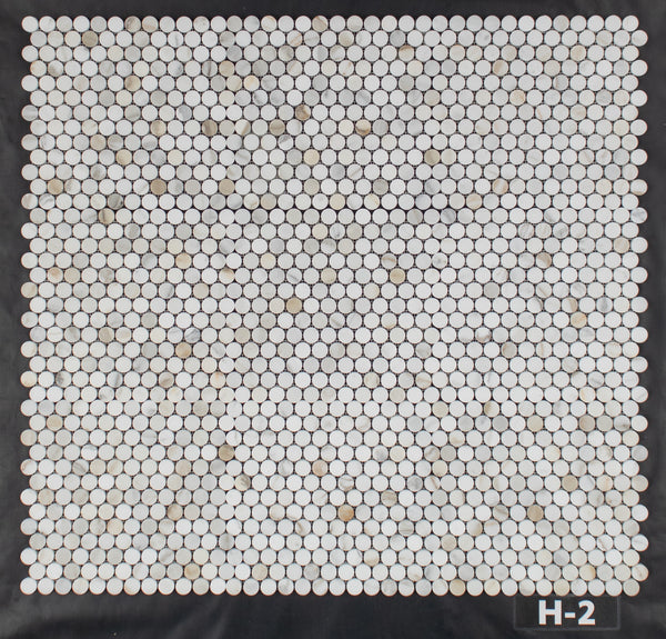 Mosaico redondo Calacatta Gold de 1" pulido