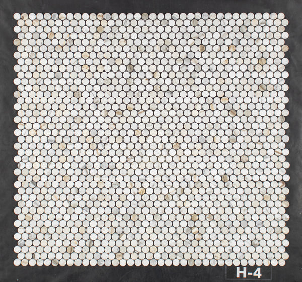 Mosaico redondo Calacatta Gold de 1" pulido