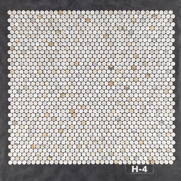 Calacatta Gold 1" Rounds Mosaic Honed