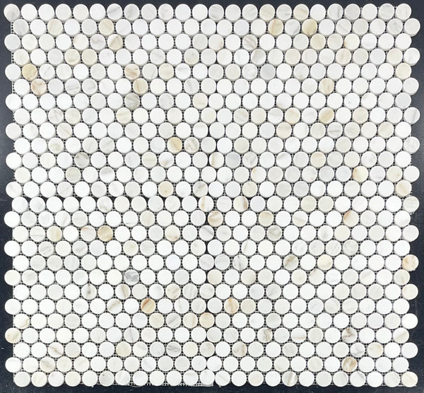 Mosaico redondo Calacatta Gold de 1" pulido