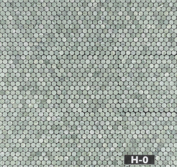 Emerald Green 1" Rounds Mosaic Honed