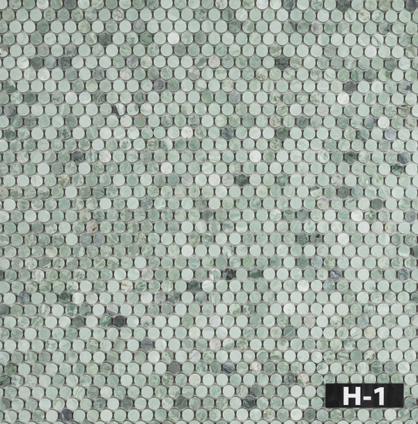 Emerald Green 1" Rounds Mosaic Honed