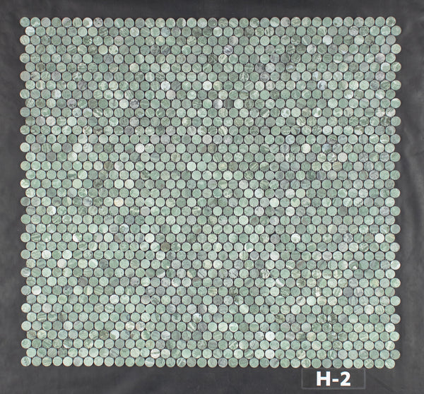 Emerald Green 1" Rounds Mosaic Honed