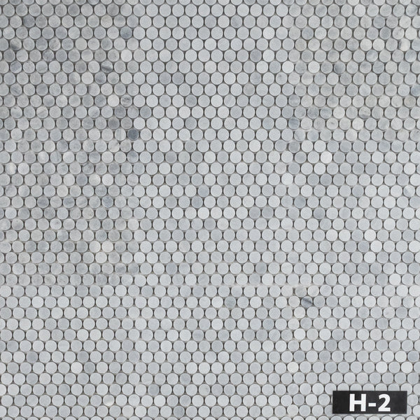 Blue Mist 1" Rounds Mosaic Honed