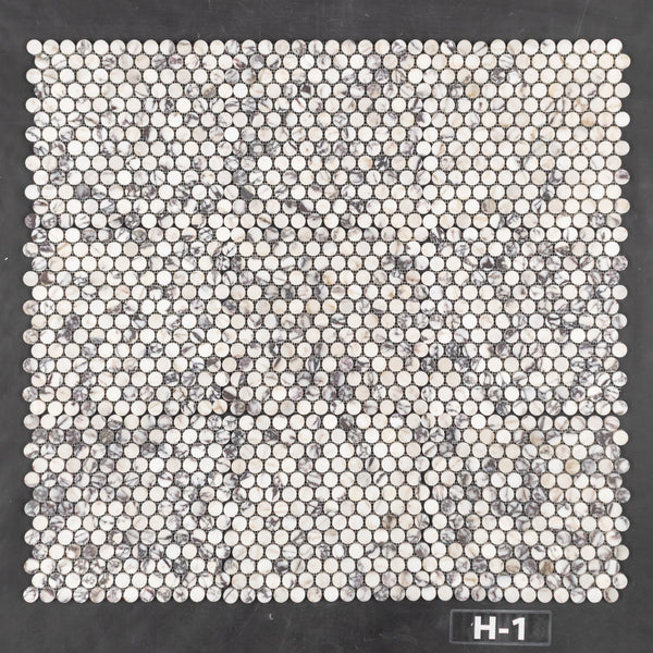 Bianco Violetta 1" Rounds Mosaic Honed
