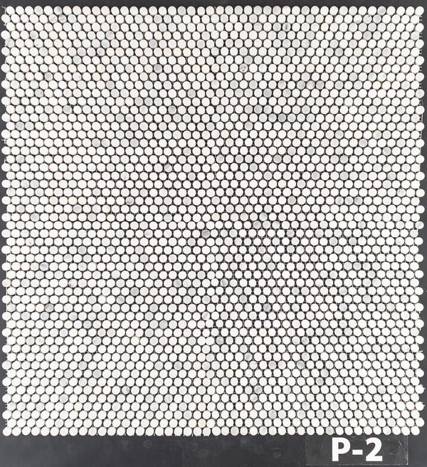 Pearl White 1/2" Rounds Mosaic Polished
