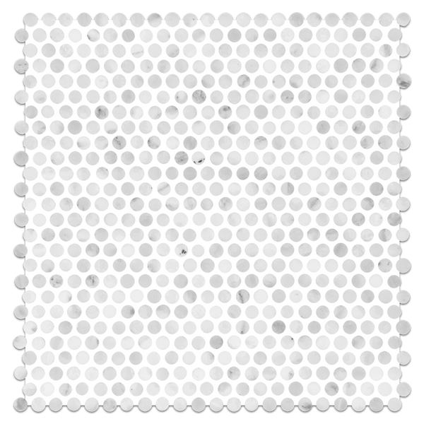 Pearl White 1/2" Rounds Mosaic Polished