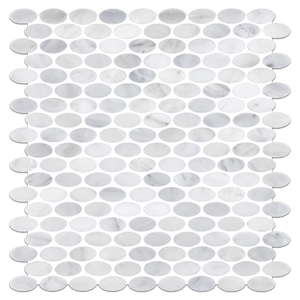 Pearl White Oval Mosaic Polished