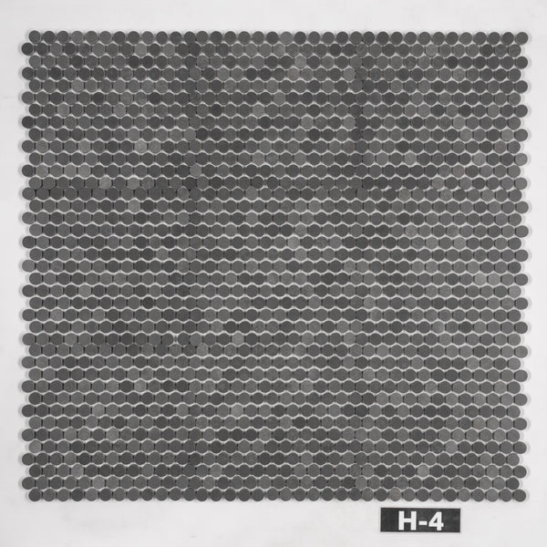 Grey Basalt 1" Rounds Mosaic Honed - Elon Tile & Stone