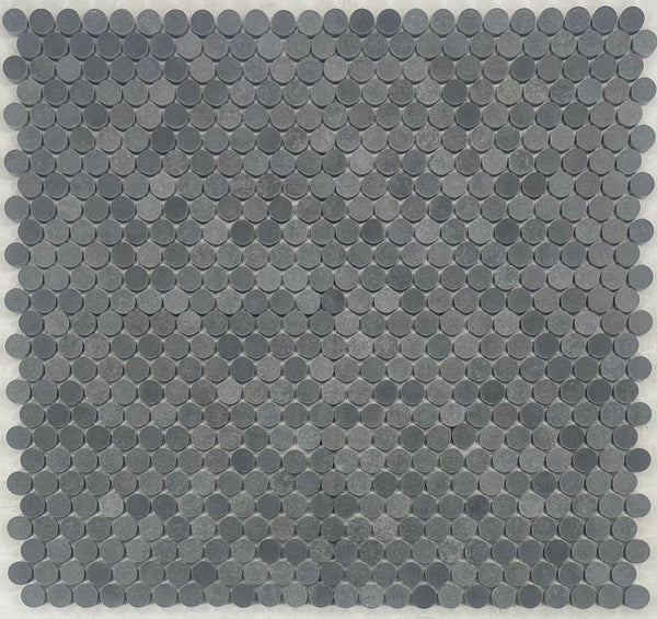 Grey Basalt 1" Rounds Mosaic Honed