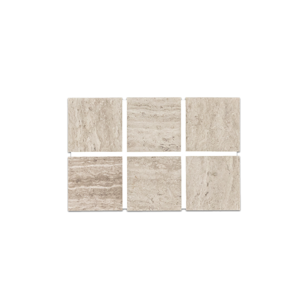 Muestra suelta - Mosaico de corte de vena cuadrada de 2" de Beachwood pulido