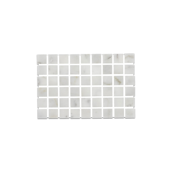 Loose Swatch - Bianco Carrara 5/8" Square Mosaic Polished