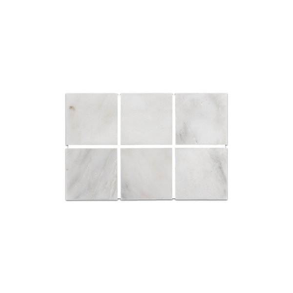 Loose Swatch - Pearl White 2" Square Mosaic Honed