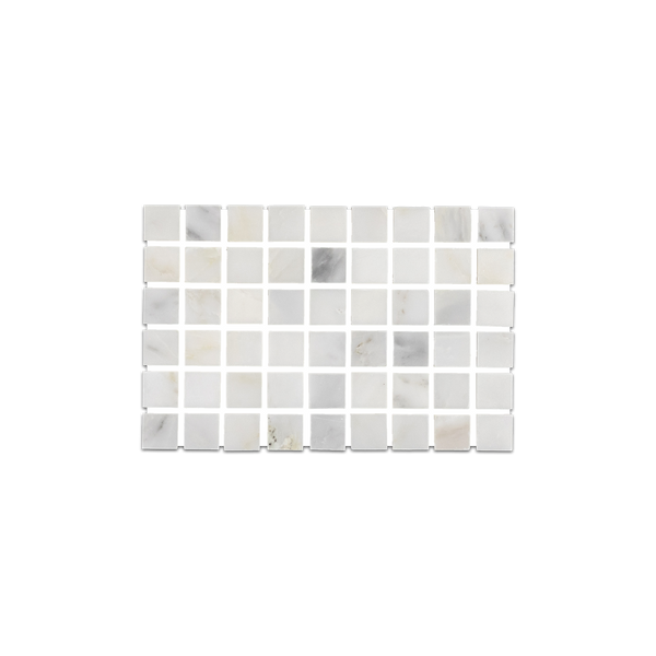 Loose Swatch - Pearl White 5/8" Square Mosaic Polished