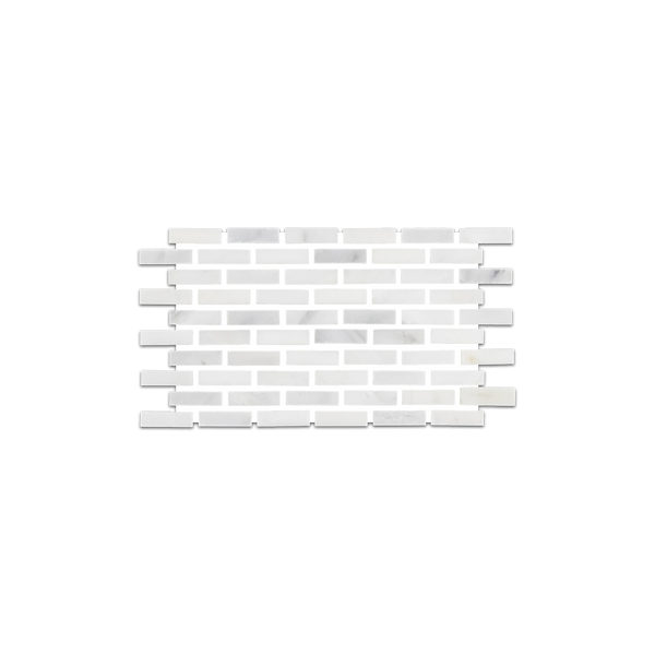 Loose Swatch - Pearl White Micro Brick Mosaic Honed