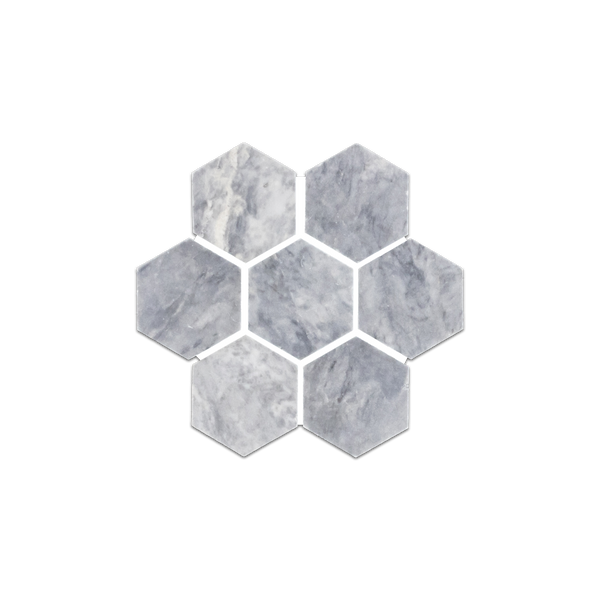 Loose Swatch - Pacific Gray 2" Hexagon Mosaic Honed