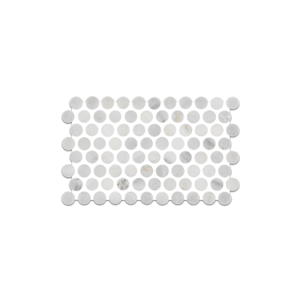 Loose Swatch - Pearl White 1/2" Rounds Mosaic Polished