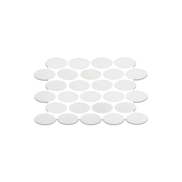 Loose Swatch - White Thassos Ovals Mosaic Polished