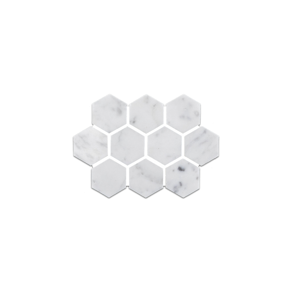 Loose Swatch - Bianco Carrara 1 1/4" Hexagon Mosaic Polished