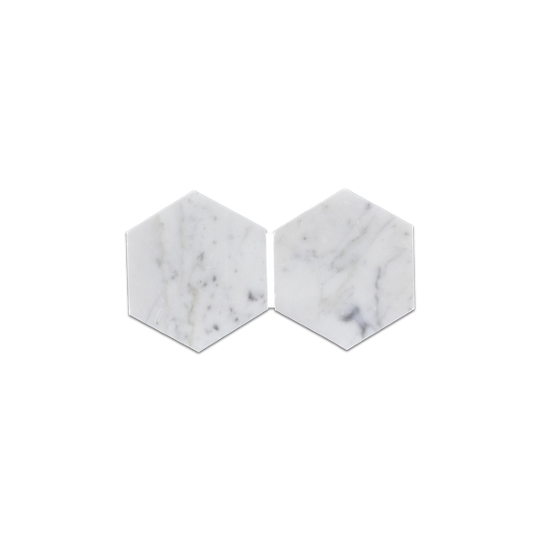 Loose Swatch - Bianco Carrara 3" Hexagon Mosaic Honed