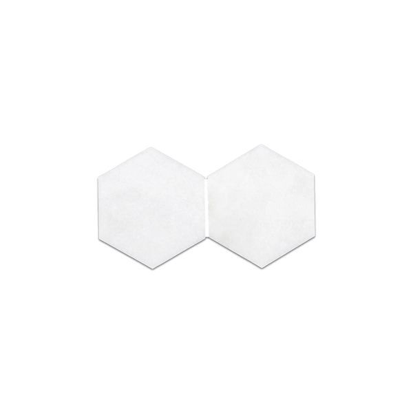 Loose Swatch - White Thassos 3" Hexagon Mosaic Polished