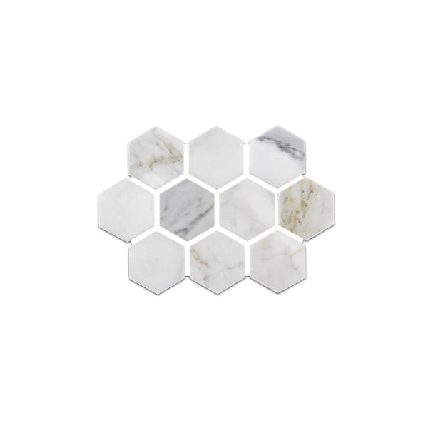 Loose Swatch - Calacatta Gold 1 1/4" Hexagon Mosaic Polished