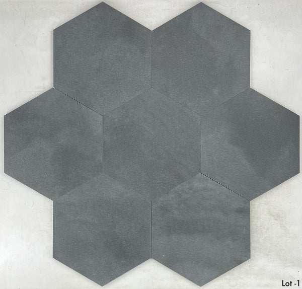 Grey Basalt 10 1/2" Hexagon Honed
